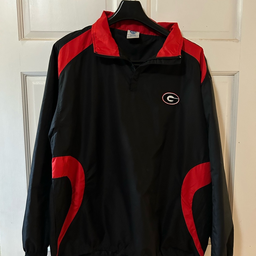 NCAA Georgia Bulldogs Black and Red Pullover Jacket